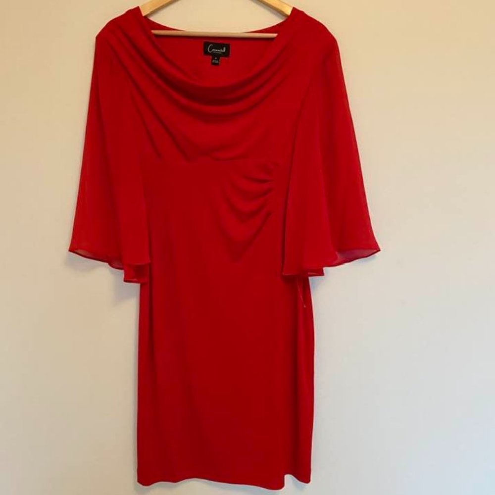 Beautiful Christmas Red Dress with Bell Sleeves